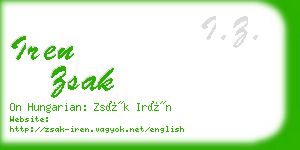 iren zsak business card